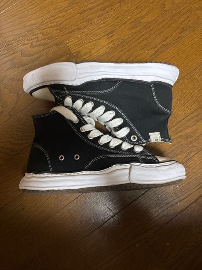 Maison MIHARA YASUHIRO PETERSON OG Sole Canvas High-top Sneaker "Black" (A01FW701)