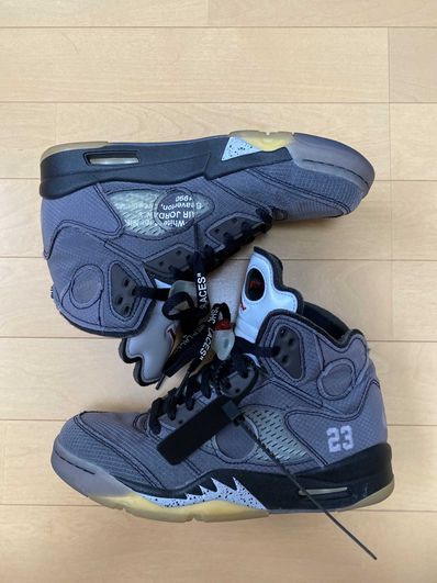 Off-White × Nike Air Jordan 5 "Black/Muslin/Fire Red"