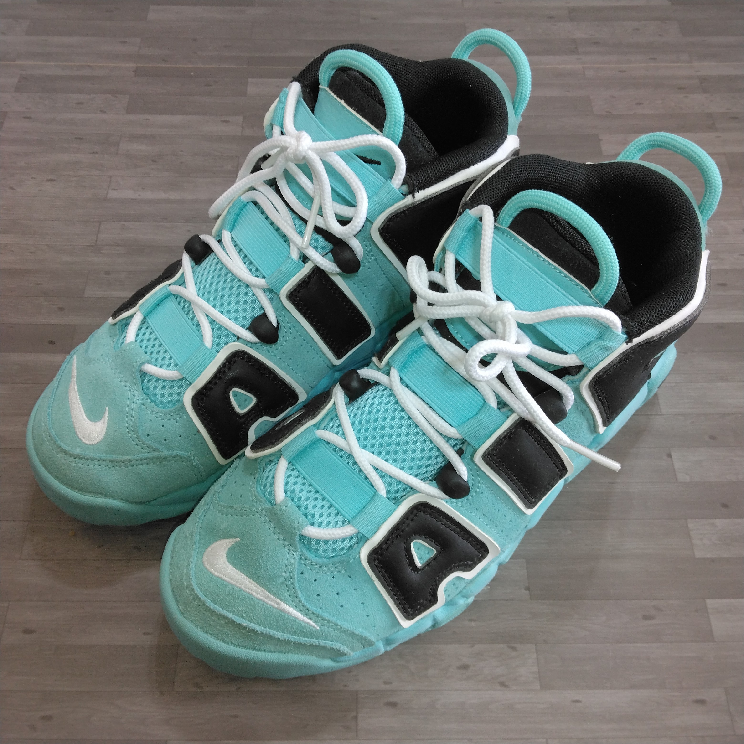 NIKE AIR MORE UPTEMPO GS "LIGHT AQUA / BLACK / WHITE"