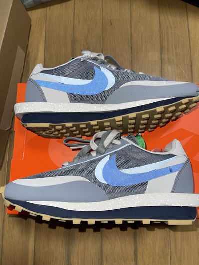 CLOT × Sacai × Nike LD Waffle "Grey Obsidian/Cool Grey"