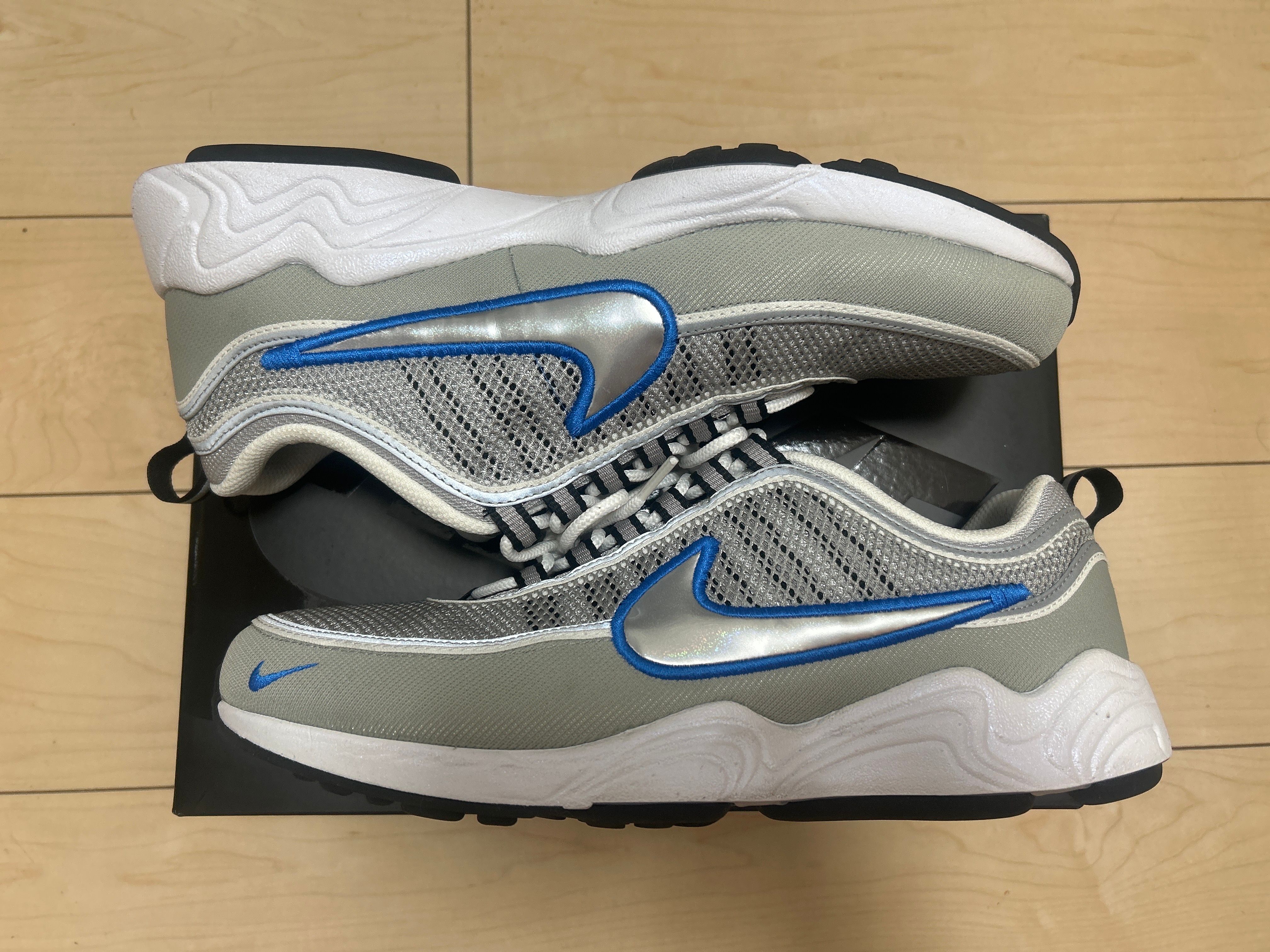 Nike Air Zoom Spiridon "Metallic Silver and Signal Blue"