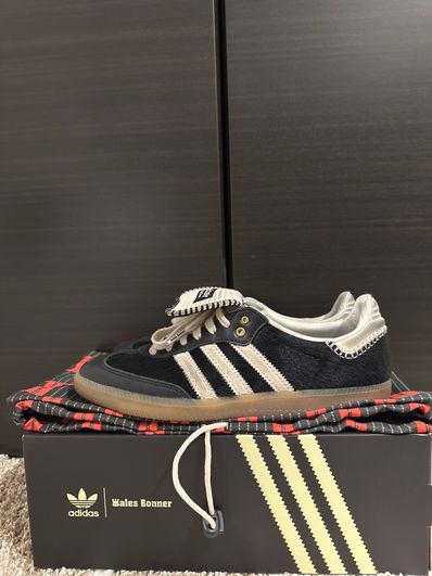Wales Bonner × adidas Samba Pony Tonal Low "Core Black/Cream White"