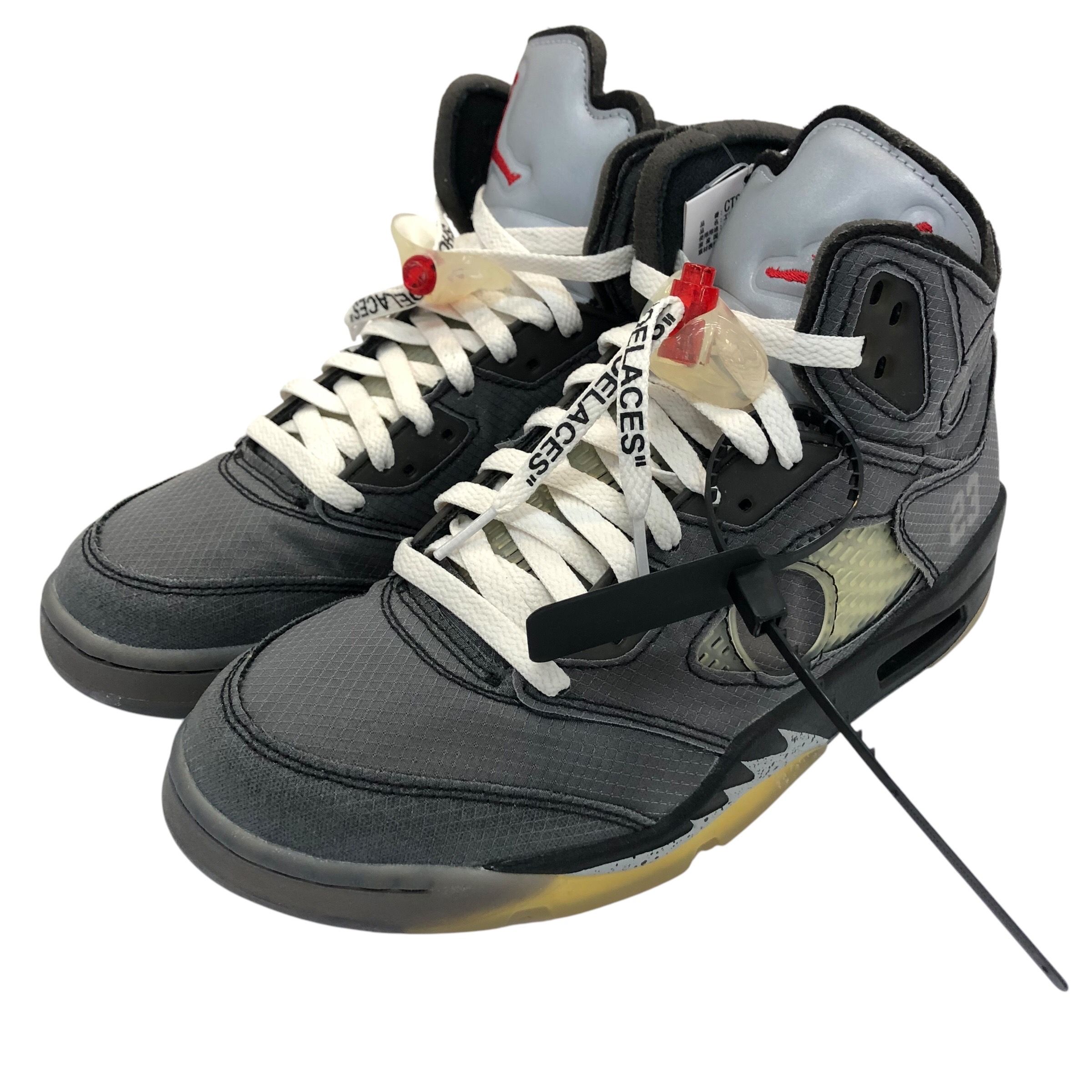 Off-White × Nike Air Jordan 5 "Black/Muslin/Fire Red"