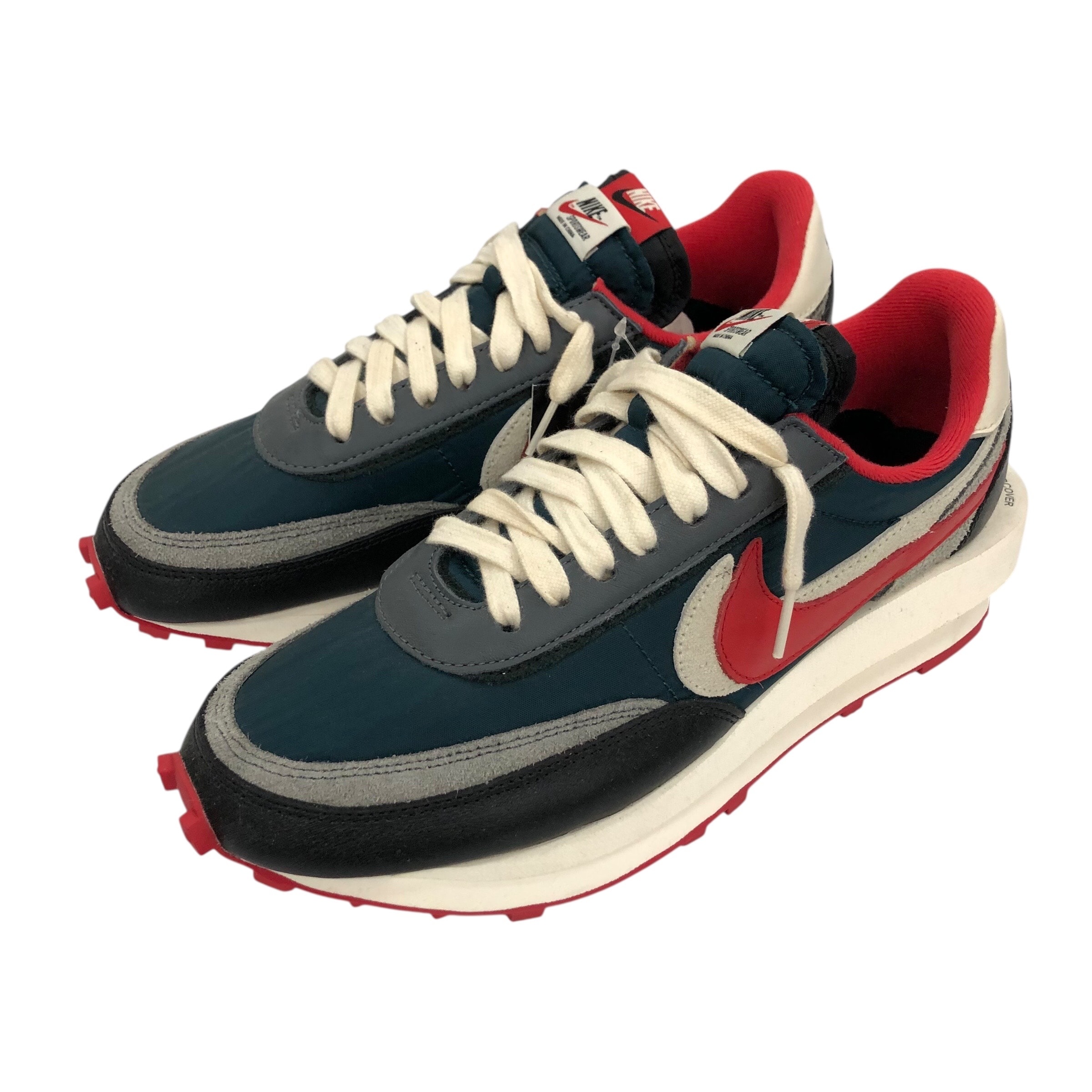 UNDERCOVER × sacai × Nike LD Waffle "Midnight Spruce/Pale Ivory-Dark Grey-University Red"