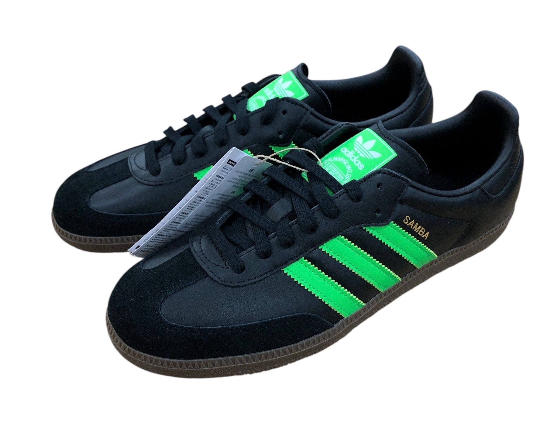 adidas Samba OG "Core Black/Screaming Green/Gum"