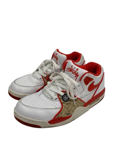 Stussy × Nike Air Flight 89 Low SP "White Habanero Red"
