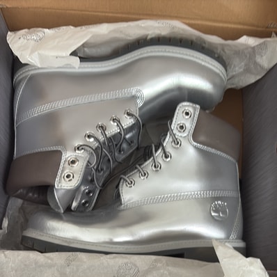 Veneda Carter × Timberland 6 Inch Lace Up Waterproof Boot "Silver Patent Leather"