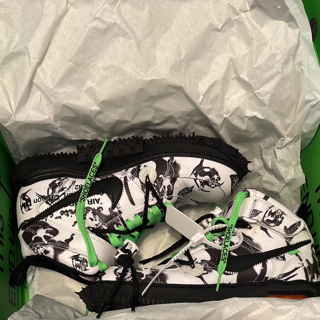 Off-White × Nike Air Force 1 Mid "Grim Reaper"