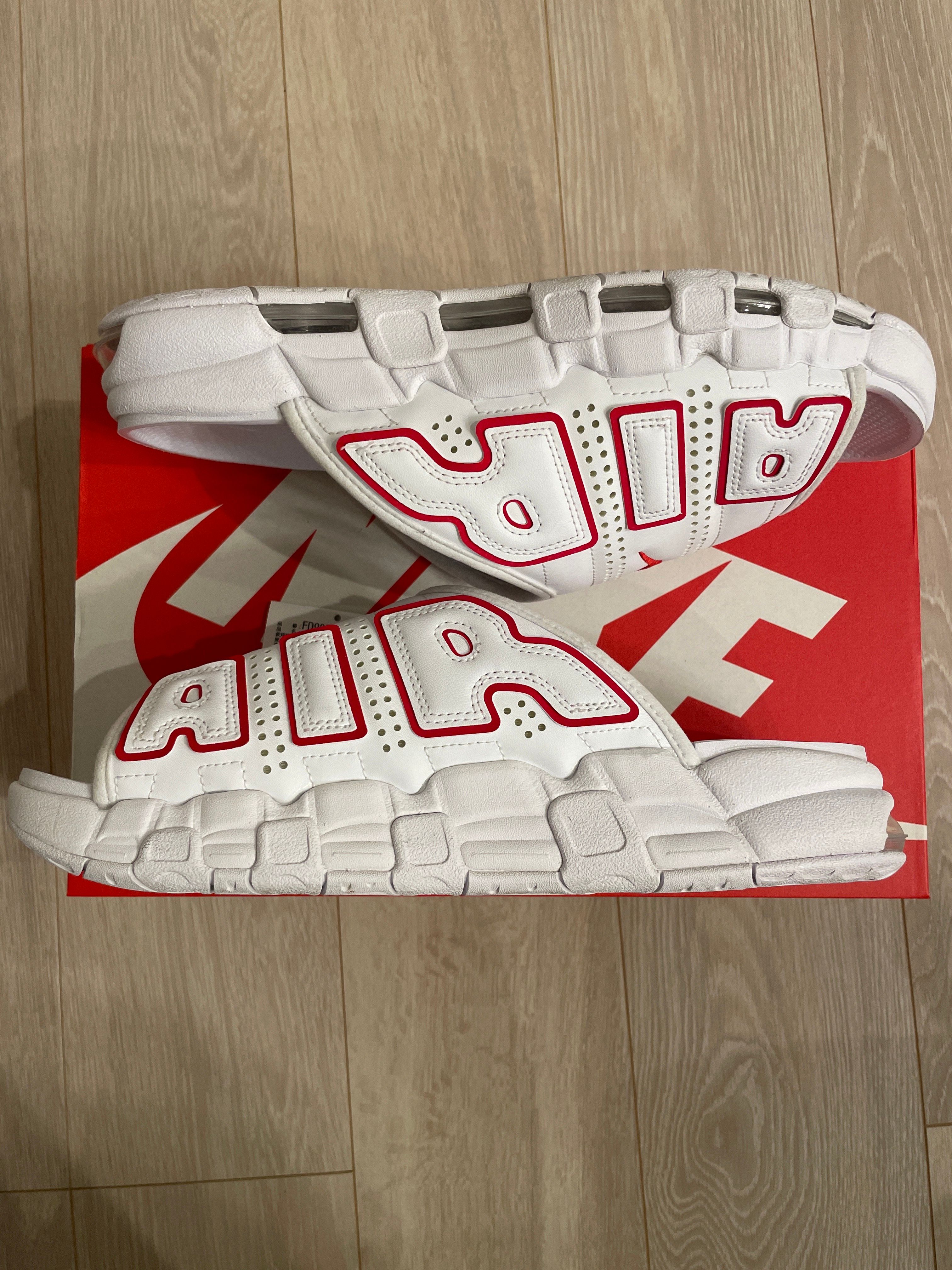 Nike Air More Uptempo Slide "White and University Red"