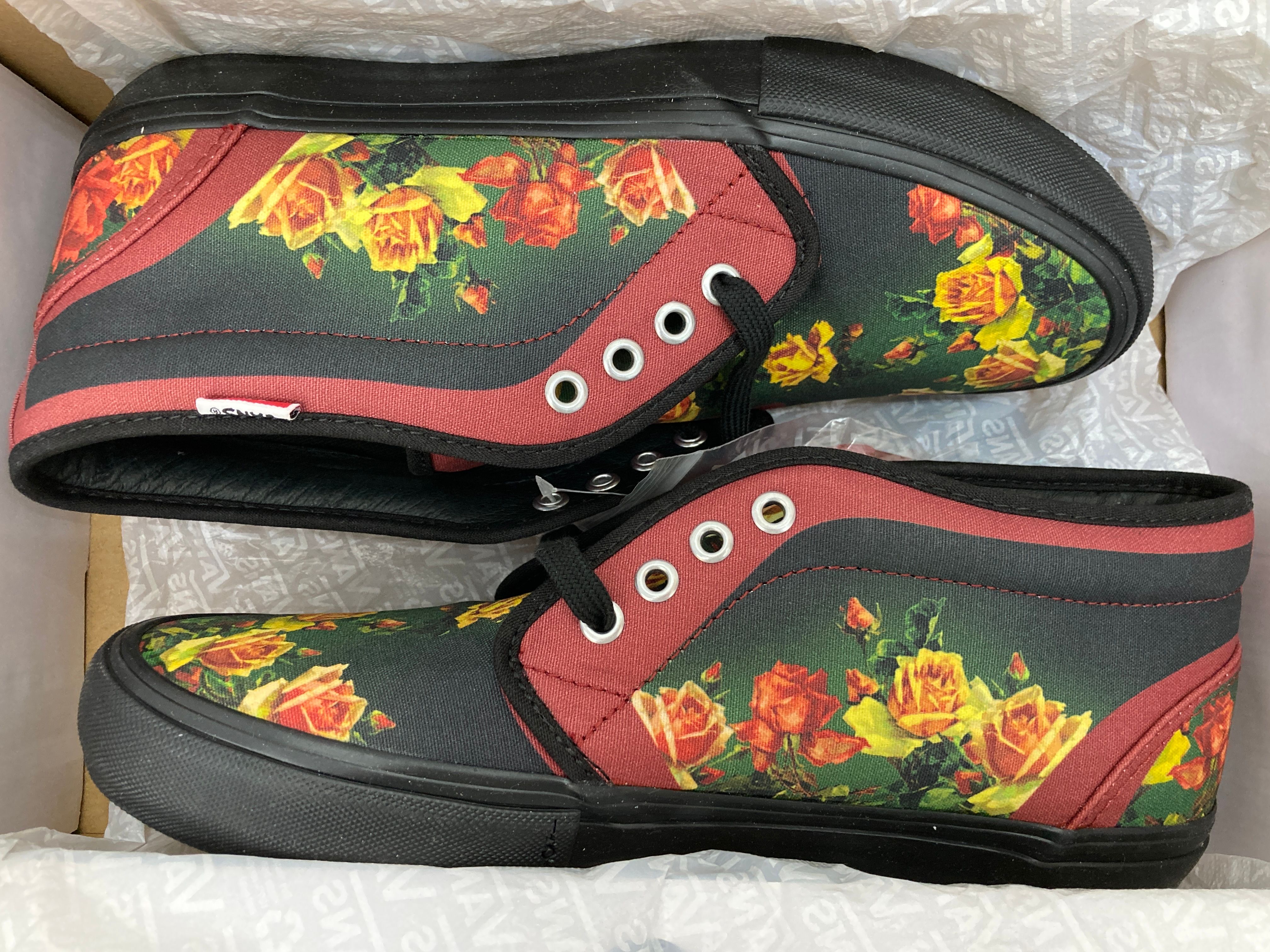 Supreme × Vans Chukka Jean Paul Gaultier "Burgundy Floral"