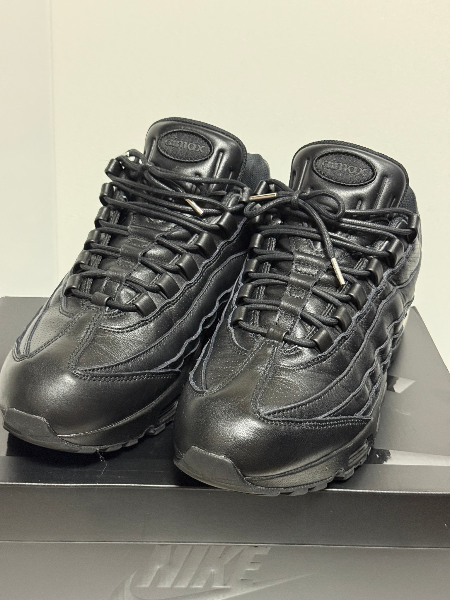 Nike Air Max 95 Big Bubble Leather "Triple Black"