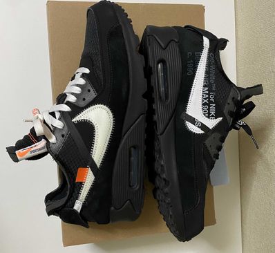 Off-White × Nike Air Max 90 "Black/Black-Cone-White"