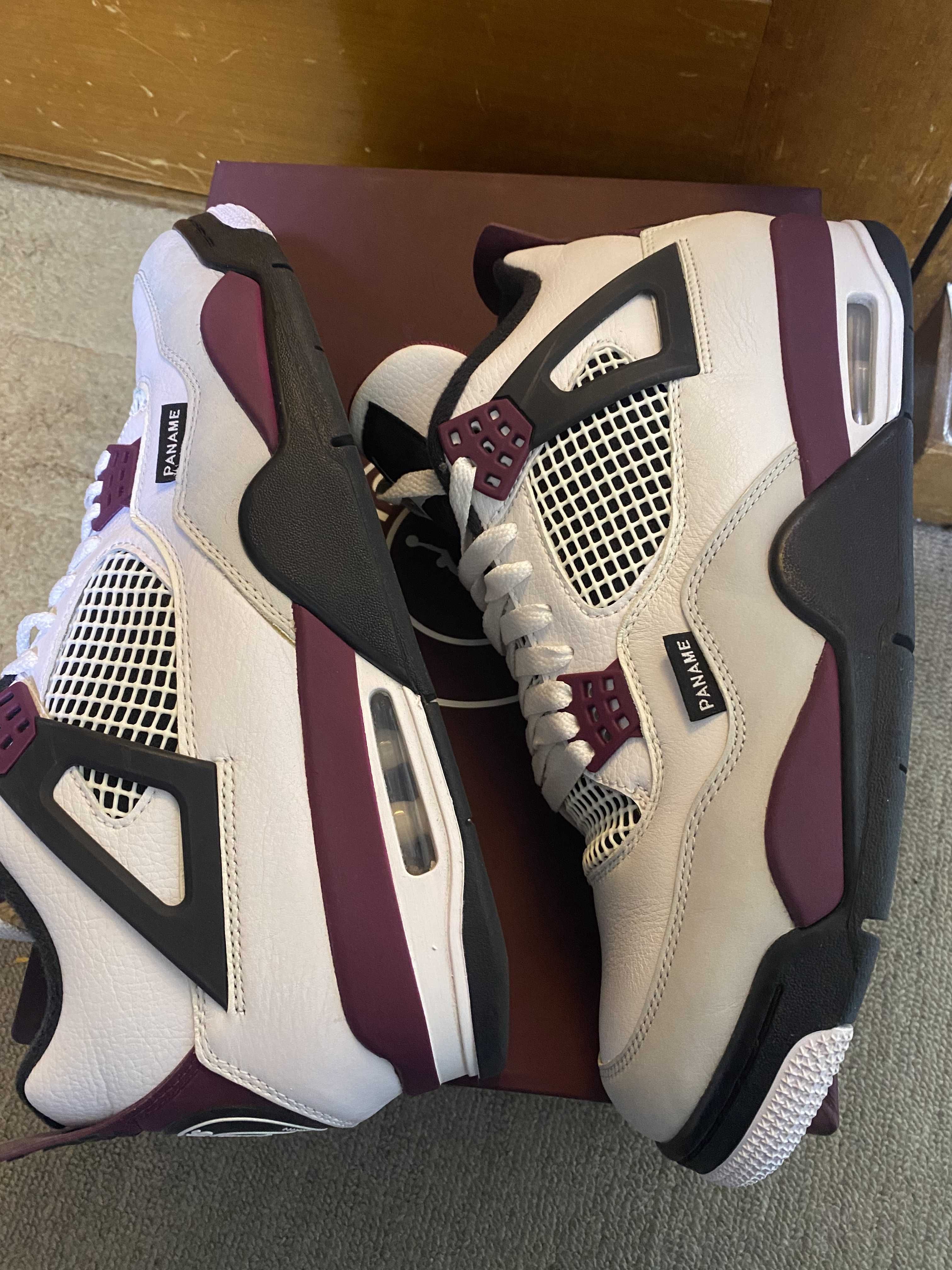 Paris Saint Germain ×Nike Air Jordan 4 Retro "White/Bordeaux/Neutral Gray"