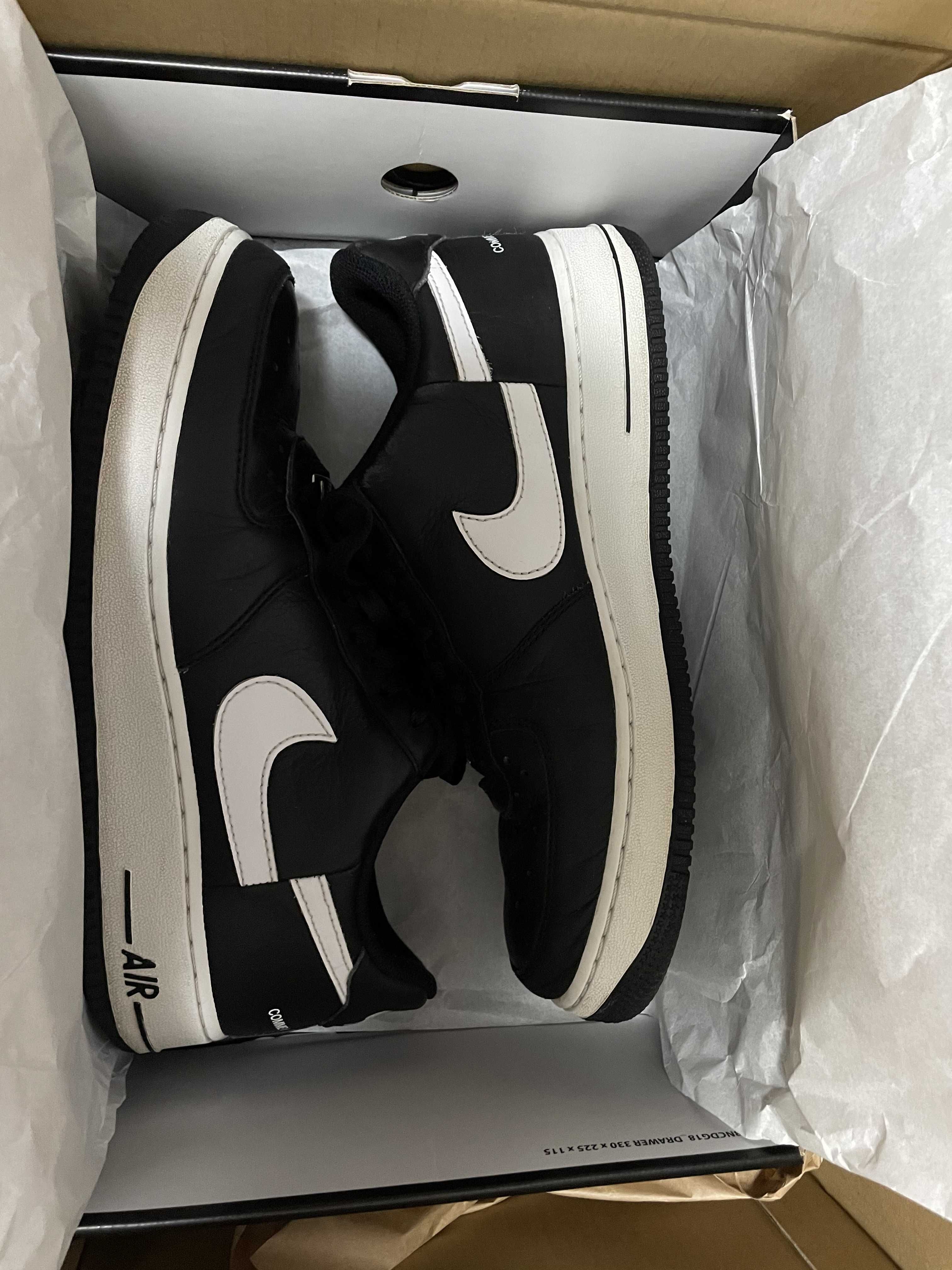 Supreme × COMME des GARCONS SHIRT × Nike Air Force 1 Low "Black/White" (2018)