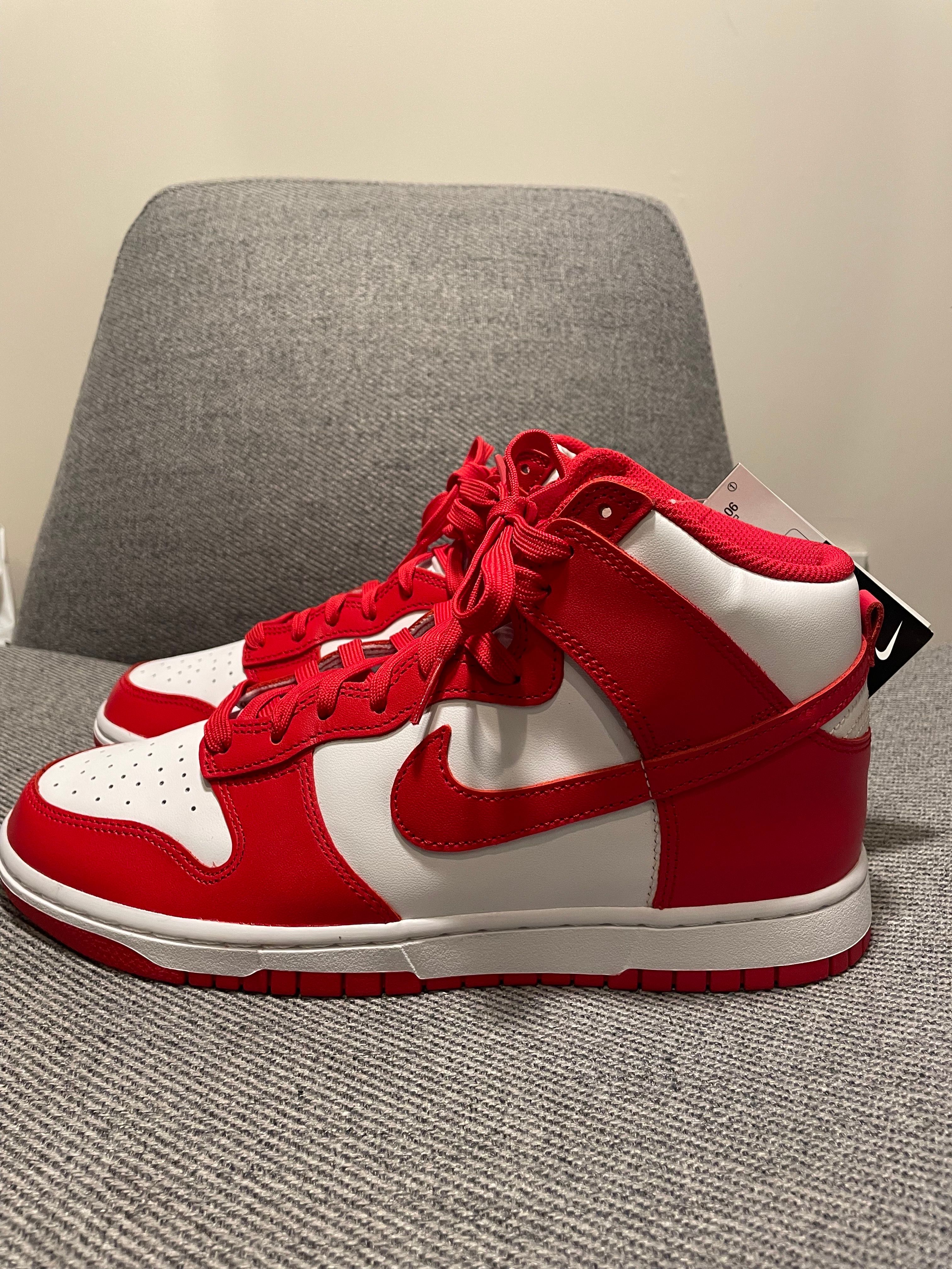Nike Dunk High "Championship White and Red"