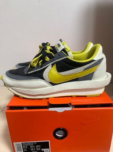 UNDERCOVER × sacai × Nike LD Waffle "Black/Sail-Dark Grey-Bright Citron"