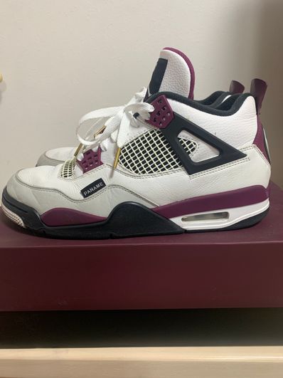 Paris Saint Germain ×Nike Air Jordan 4 Retro "White/Bordeaux/Neutral Gray"
