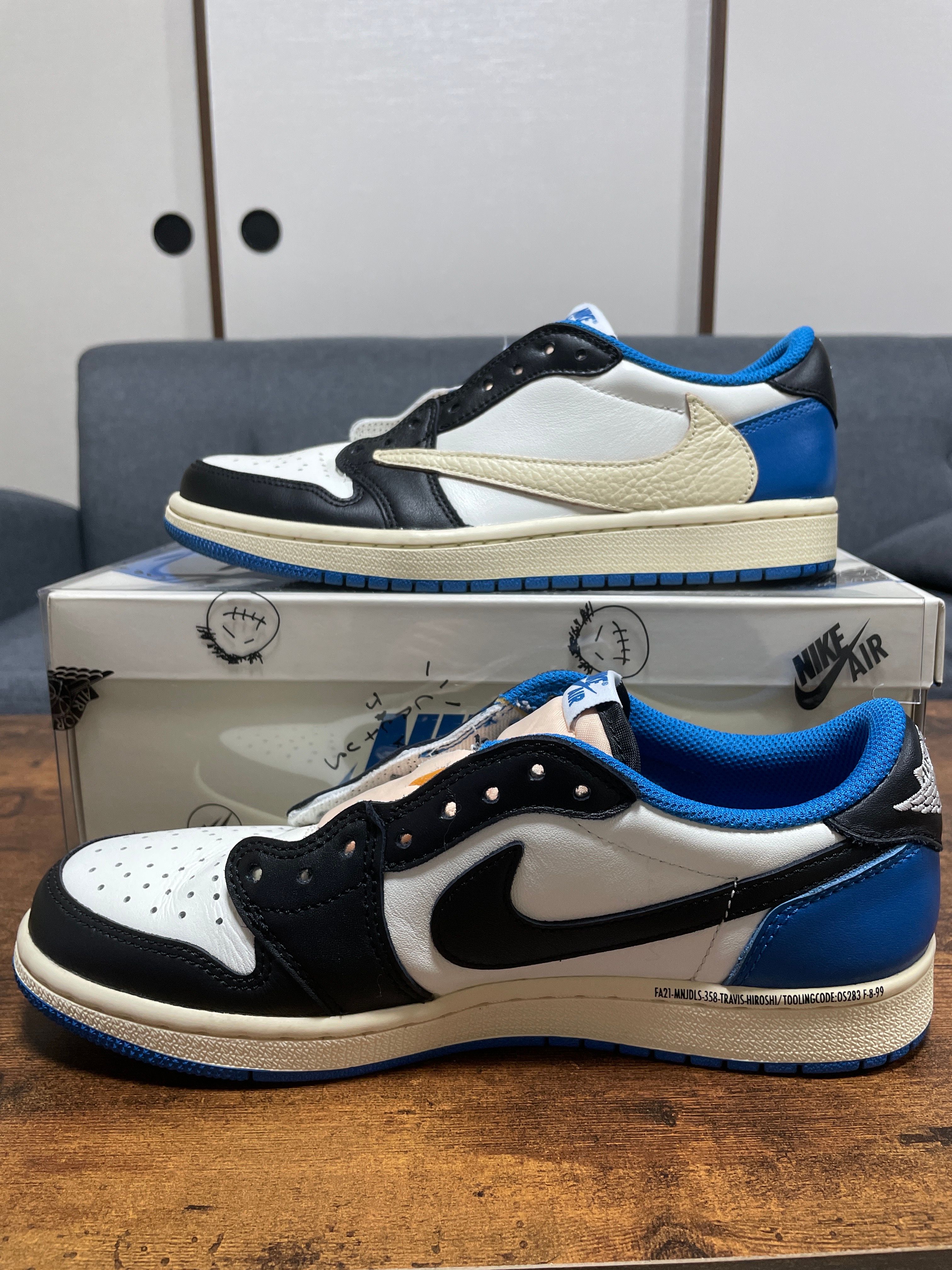 Travis Scott × fragment design × Nike Air Jordan 1 Low OG SP "Military Blue"