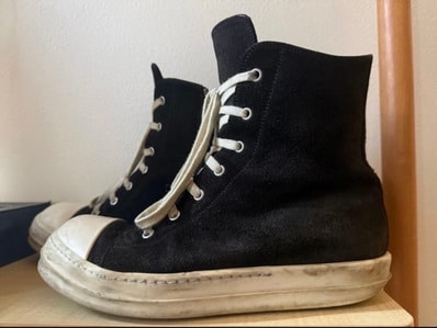 Rick Owens DRKSHDW Temple Vegan Sneaks High "Black/Milk"
