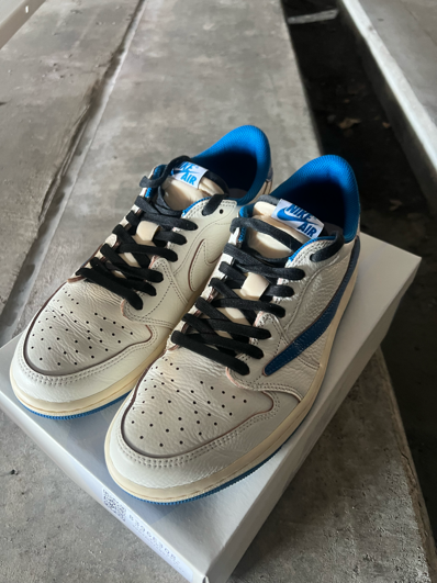Travis Scott × fragment design × Nike Air Jordan 1 Low OG "Sail/Military Blue"