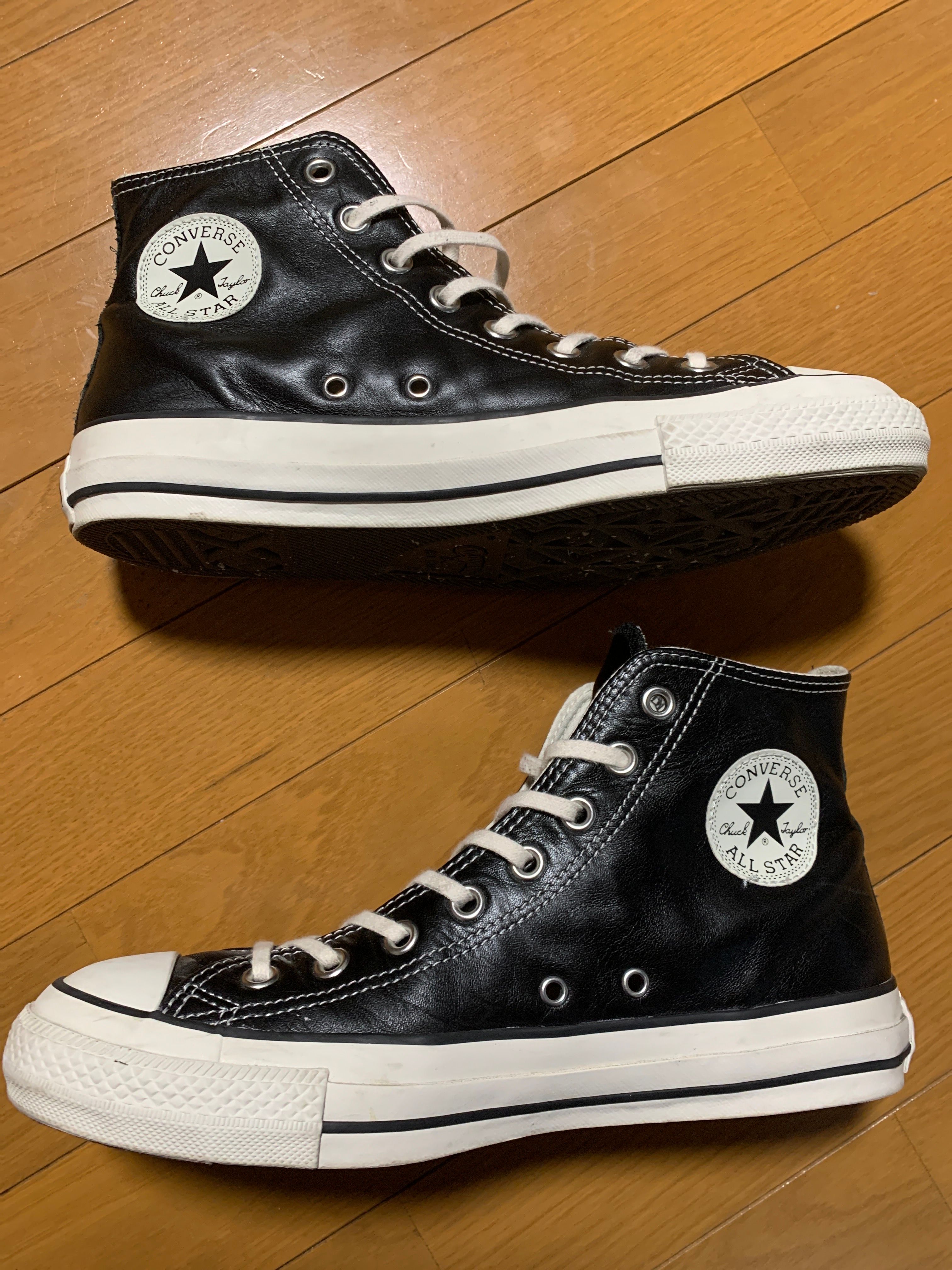 Converse All Star Olive Green Leather Hi "Black"