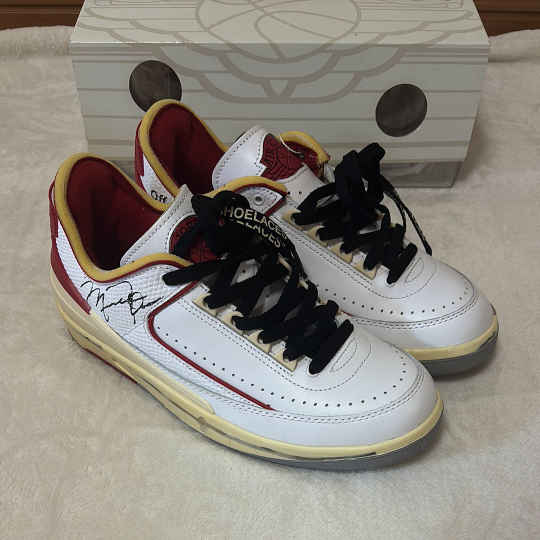 Off-White × Nike Air Jordan 2 Low "White and Varsity Red"
