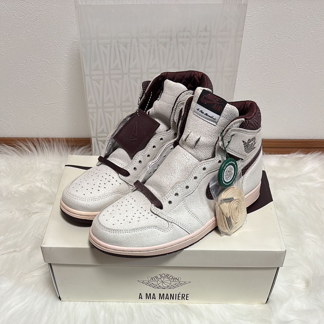 A Ma Maniere × Nike Air Jordan 1 Retro High OG "Sail and Burgundy"