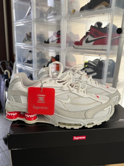 Supreme × Nike Shox Ride 2 "White/Grey Fog/Flat Platinum"