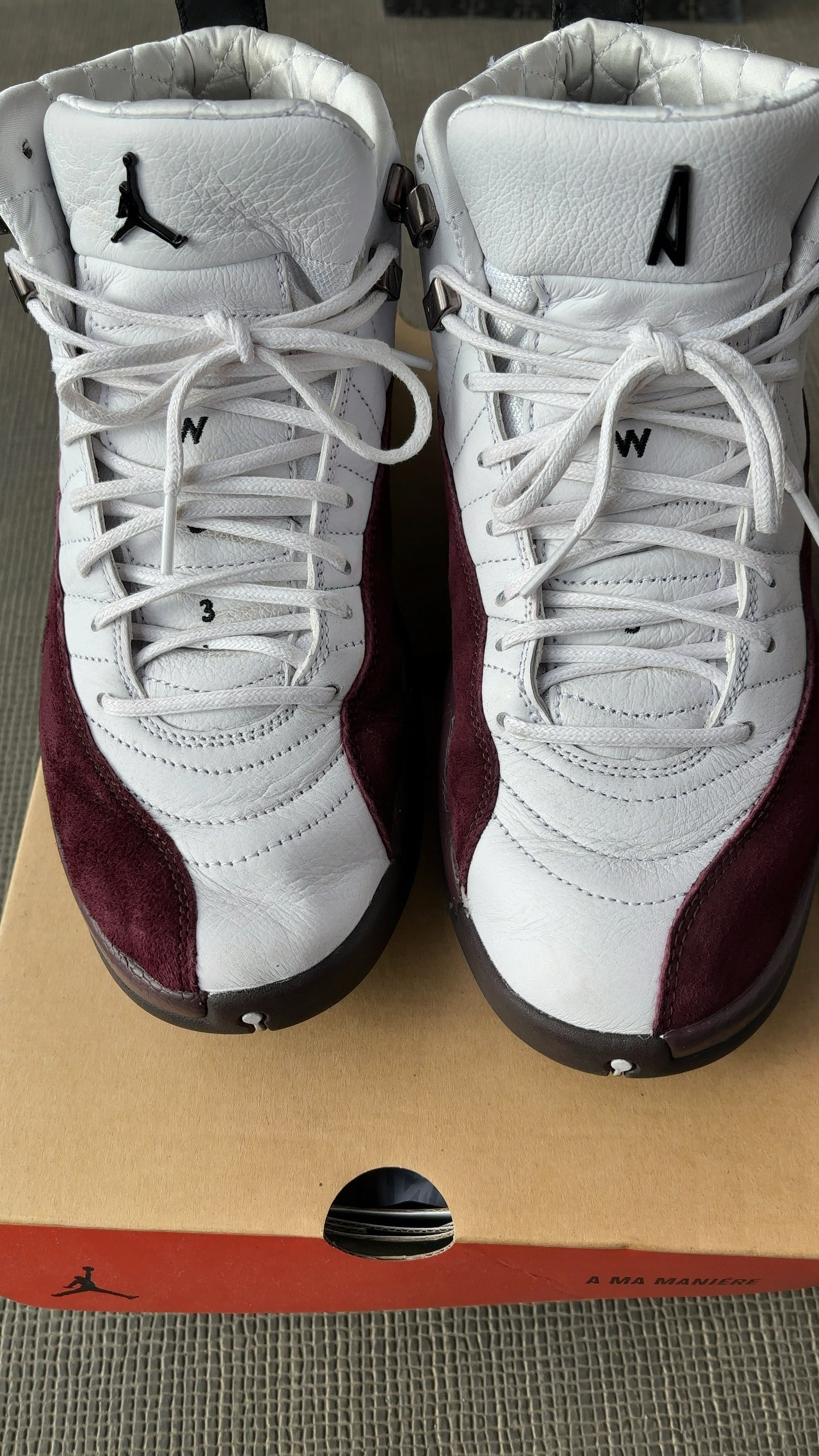 A Ma Maniere × Nike Women's Air Jordan 12 "White and Burgundy Crush"