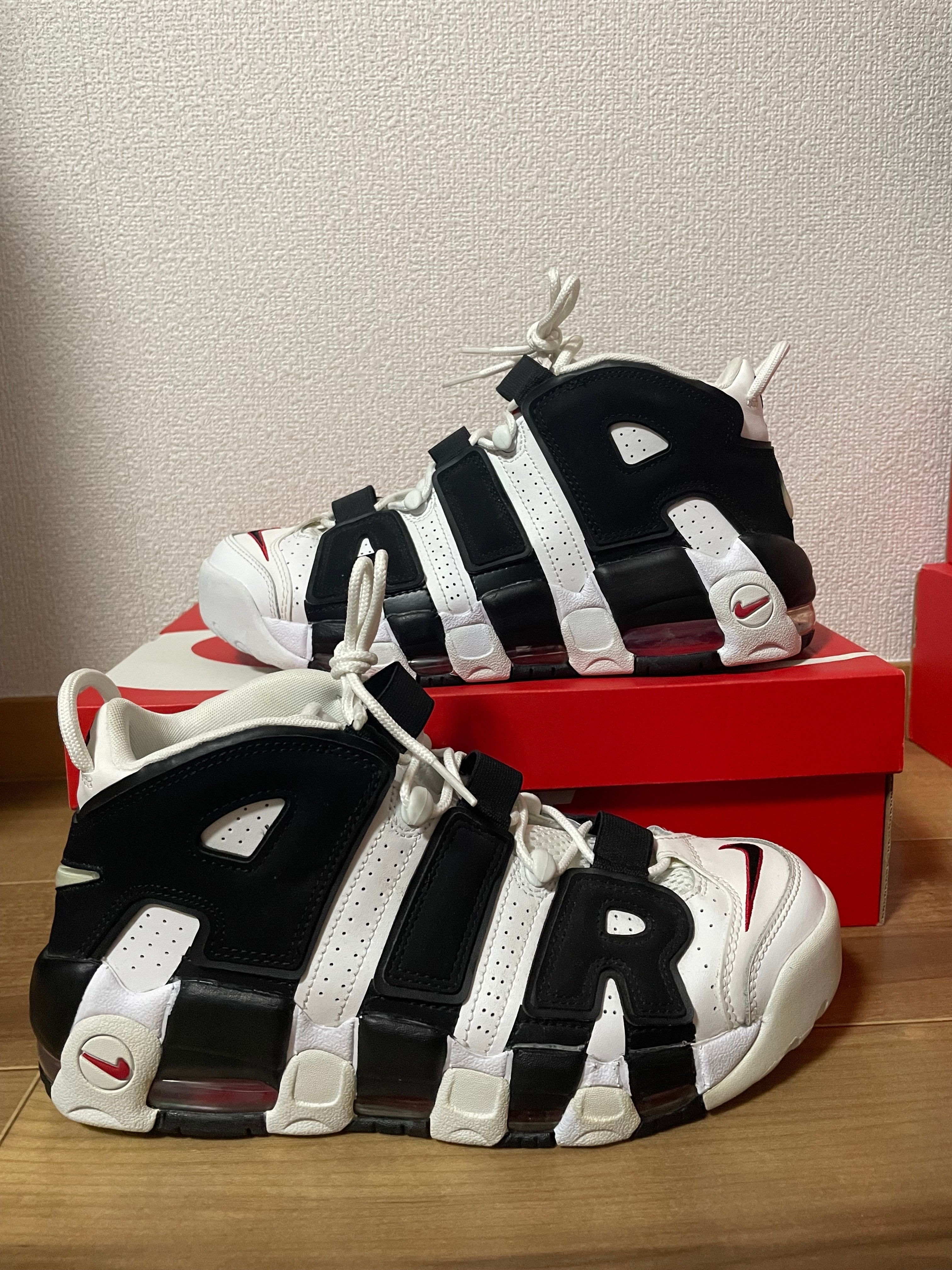 NIKE AIR MORE UPTEMPO "WHITE/BLACK/UNIVERSITY RED"(2020)