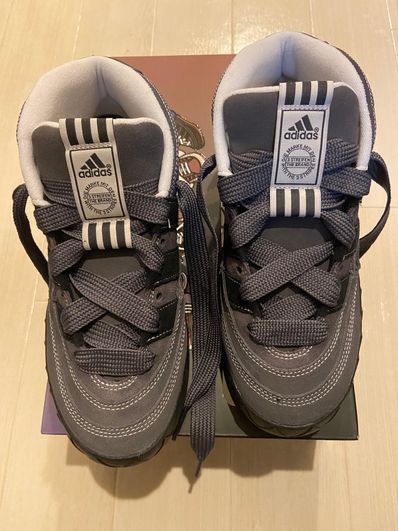 YNuK × adidas Adimatic Mid "Grey Five/Core Black/Off White"