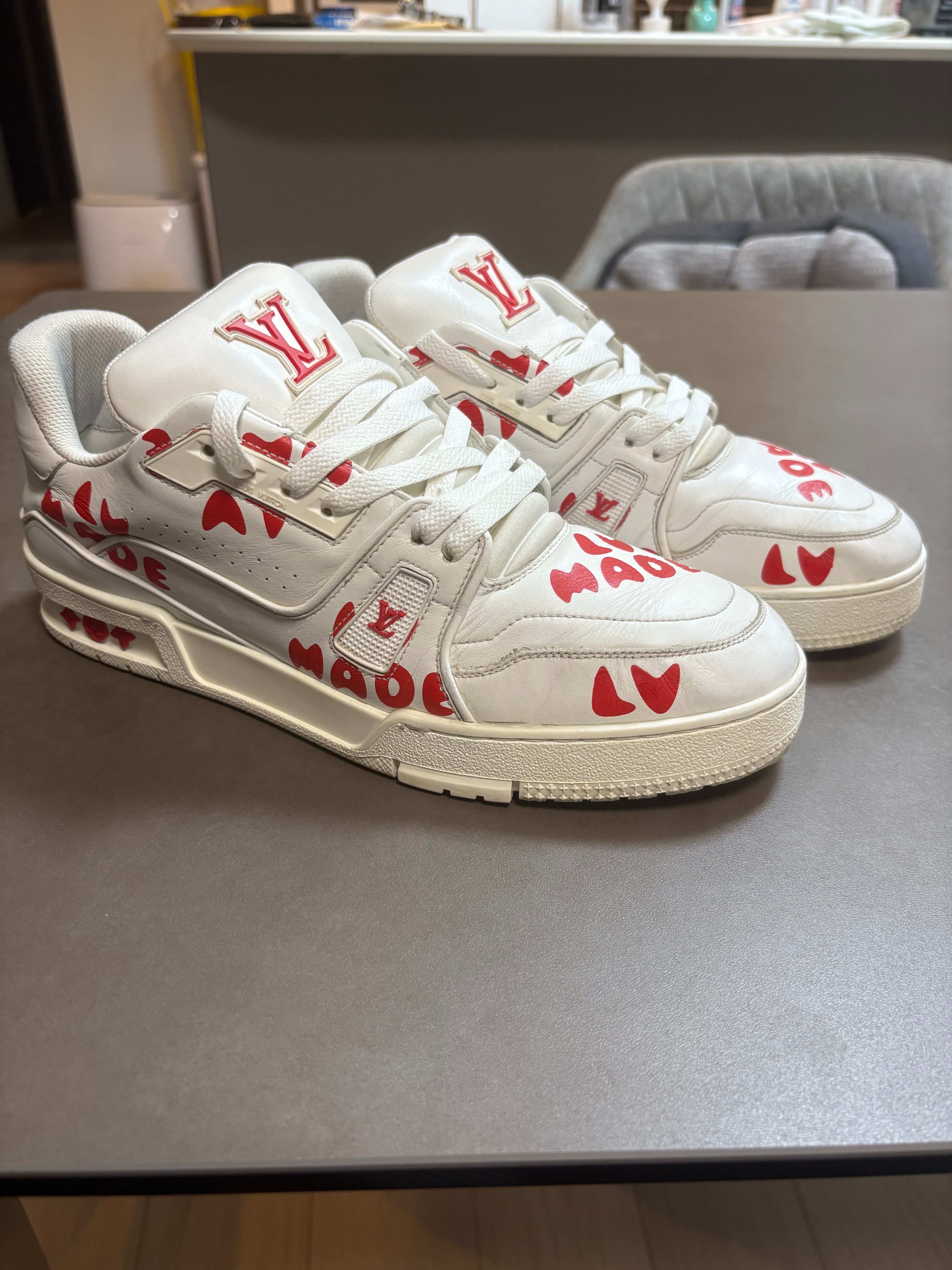 NIGO × Louis Vuitton Trainer Sneaker Plain Calf Leather Japan Only "Blanc"