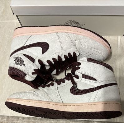 A Ma Maniere × Nike Air Jordan 1 Retro High OG "Sail and Burgundy"