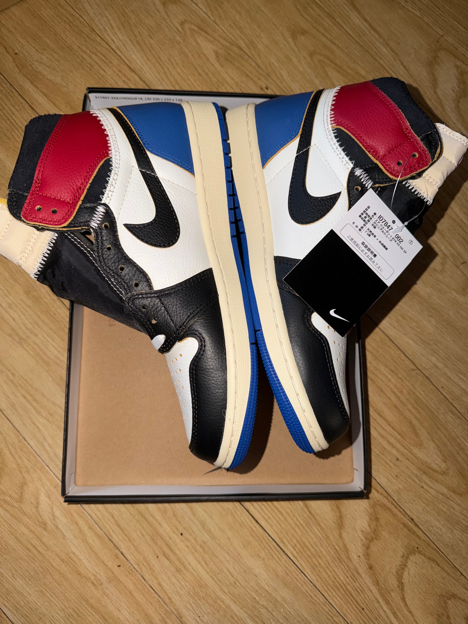 fragment design × UNION × Nike Air Jordan 1 High OG "Black/Varsity Red"