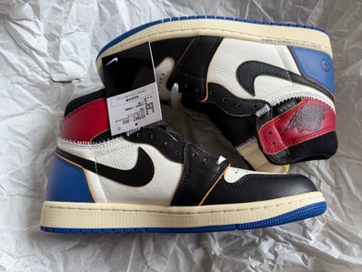 fragment design × UNION × Nike Air Jordan 1 High OG "Black/Varsity Red"