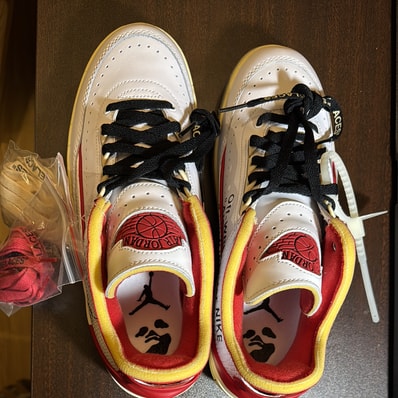 Off-White × Nike Air Jordan 2 Low "White and Varsity Red"