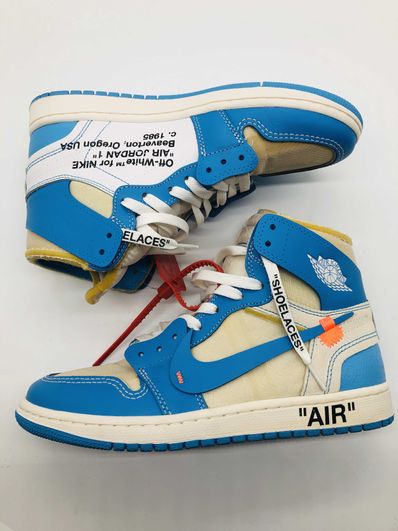 Off-White × Nike Air Jordan 1 High UNC "White/Dark Powder Blue"
