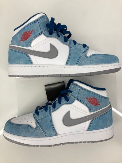 Nike GS Air Jordan 1 Mid "White/University Blue/Grey"