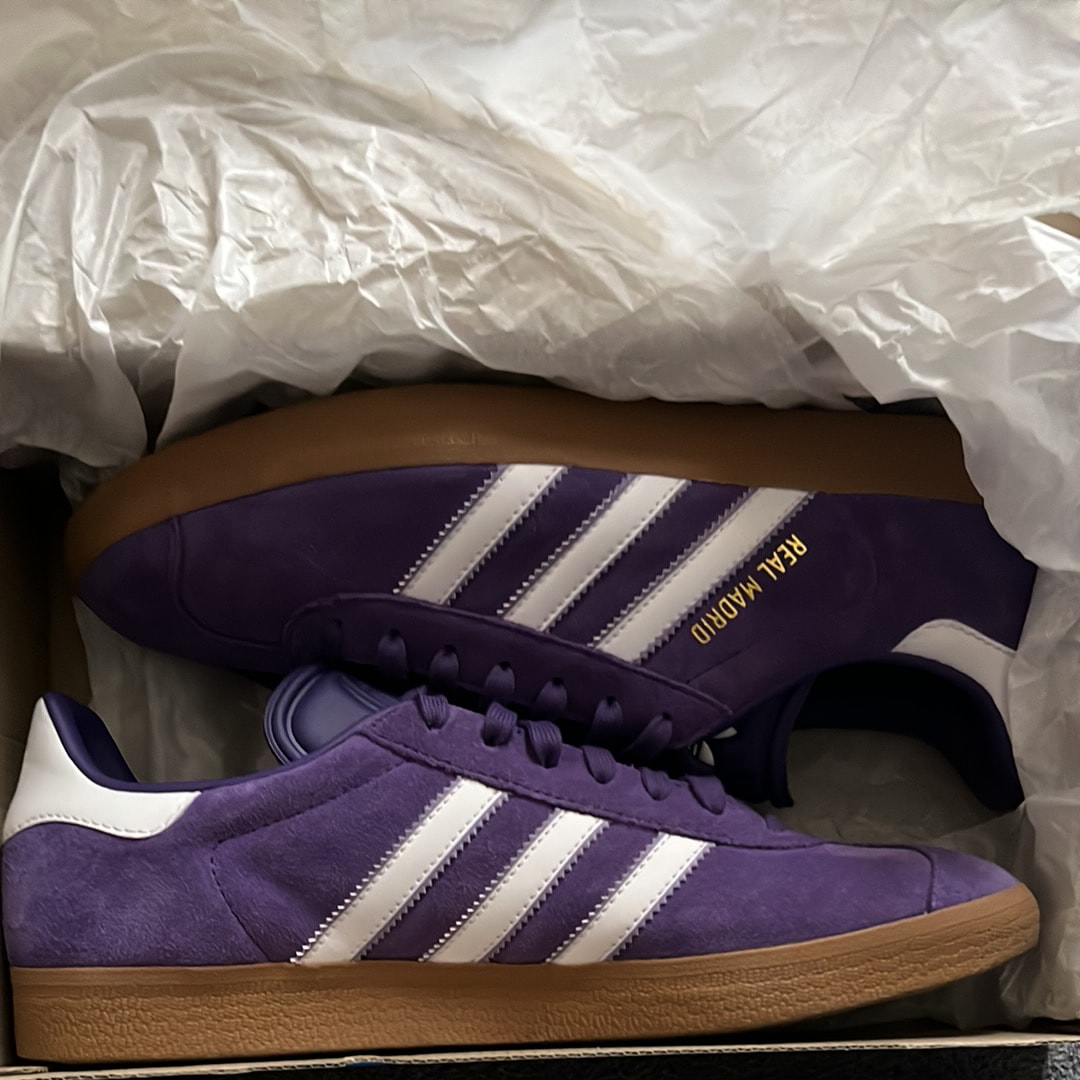Real Madrid × adidas Gazelle Terrace Icons "Purple/Cloud White/Magic Lilac"