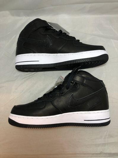 Stussy × Nike Air Force 1 Mid "Black/Black"