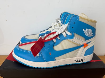Off-White × Nike Air Jordan 1 High UNC "White/Dark Powder Blue"
