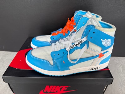 Off-White × Nike Air Jordan 1 High UNC "White/Dark Powder Blue"