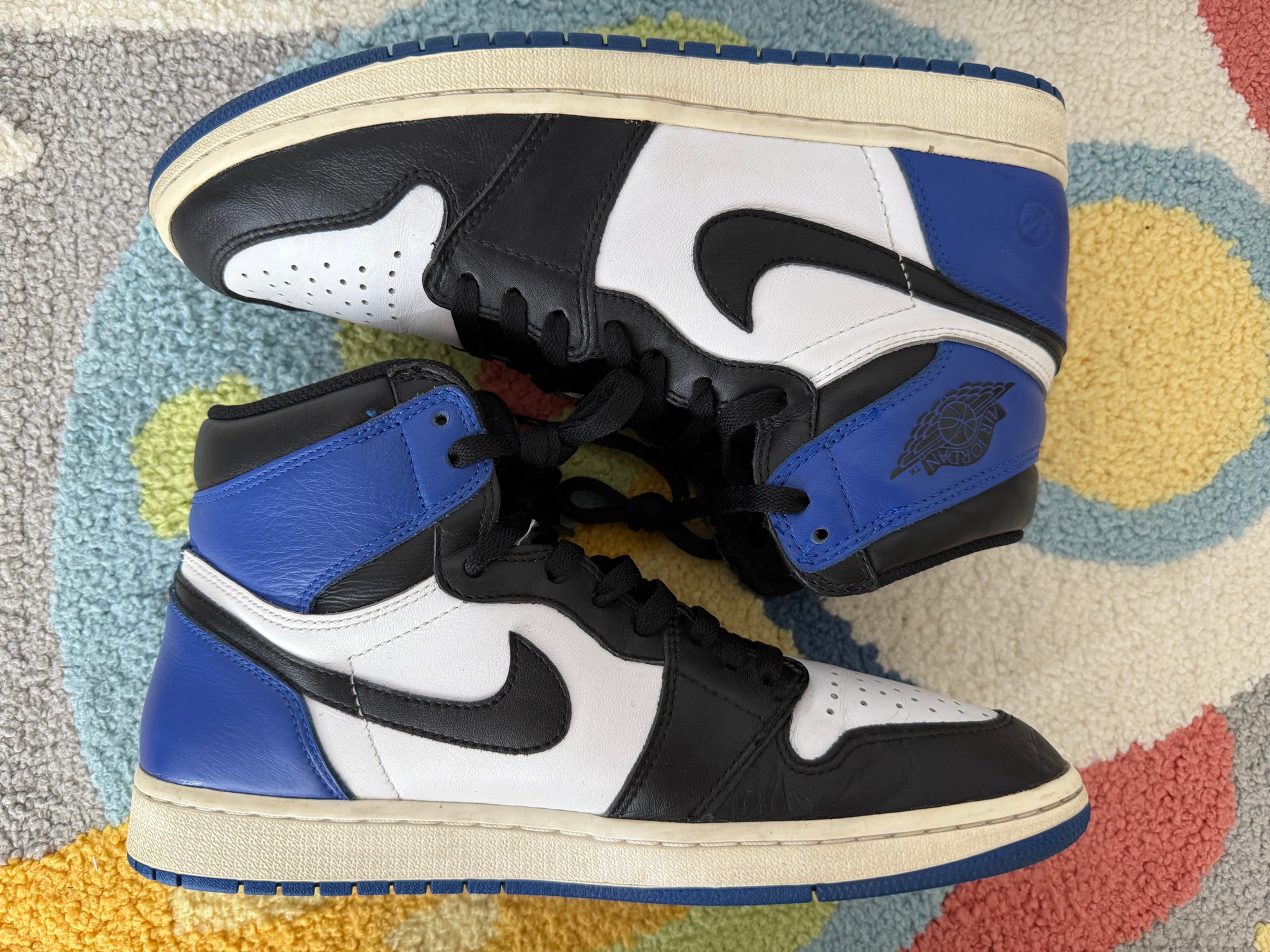 fragment design × Nike Air Jordan 1 Retro High OG "Black/Sport Royal/White"