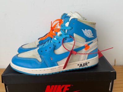 Off-White × Nike Air Jordan 1 High UNC "White/Dark Powder Blue"