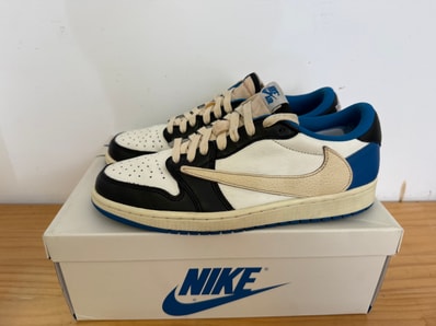Travis Scott × fragment design × Nike Air Jordan 1 Low OG SP "Military Blue"