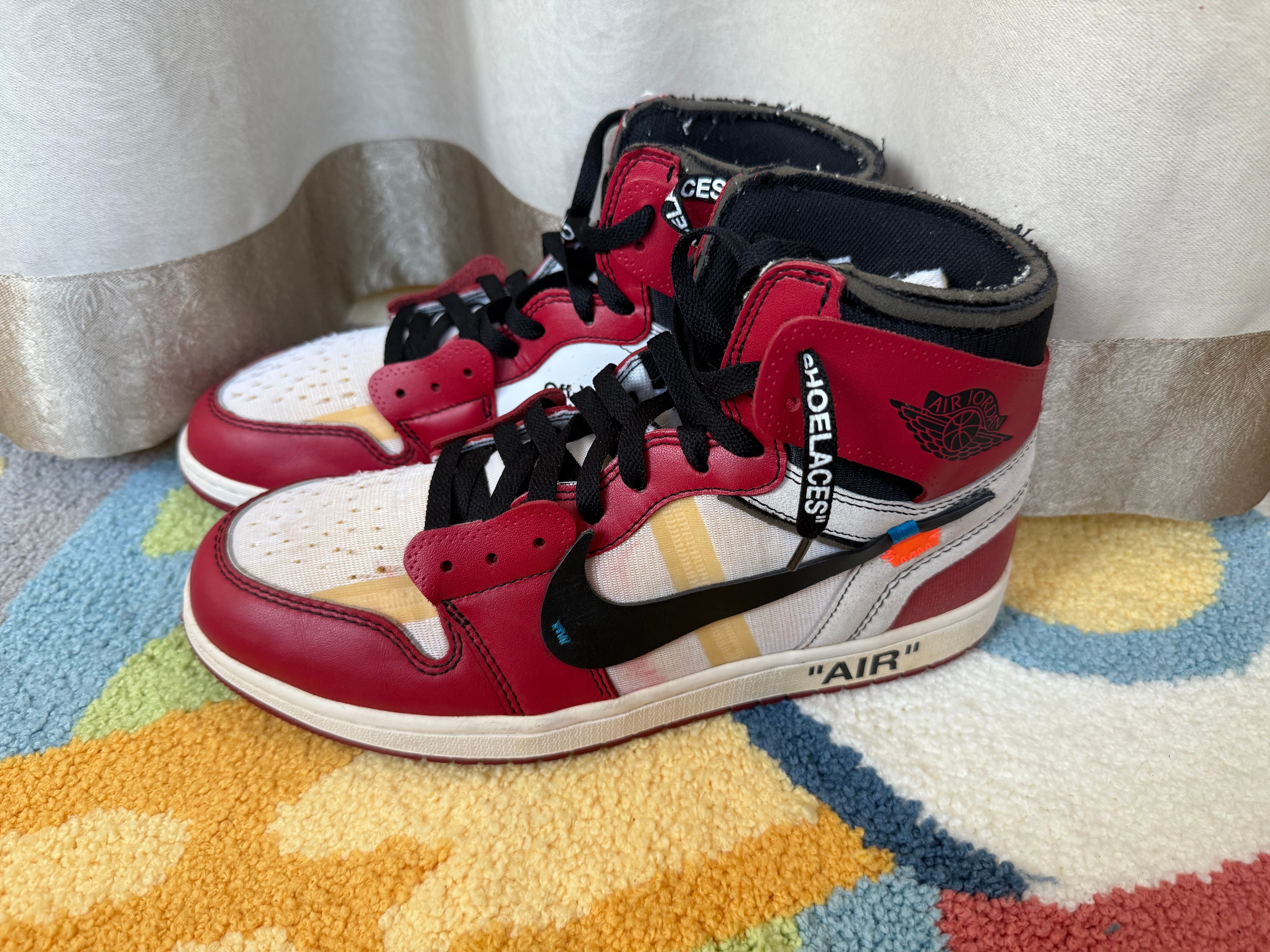 【伝説商品！2回着用】NIKE　×　オフホワイト　Chicago　エアジョーダン Off-White × Nike Air Jordan 1 Retro High The Ten 