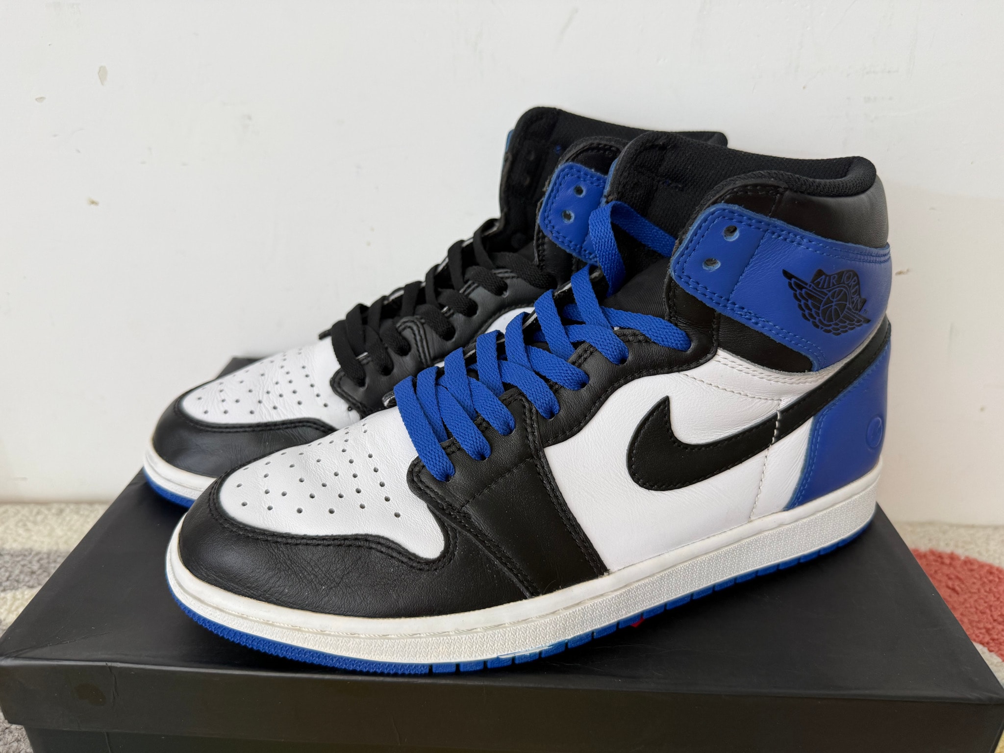 fragment design × Nike Air Jordan 1 Retro High OG "Black/Sport Royal/White"