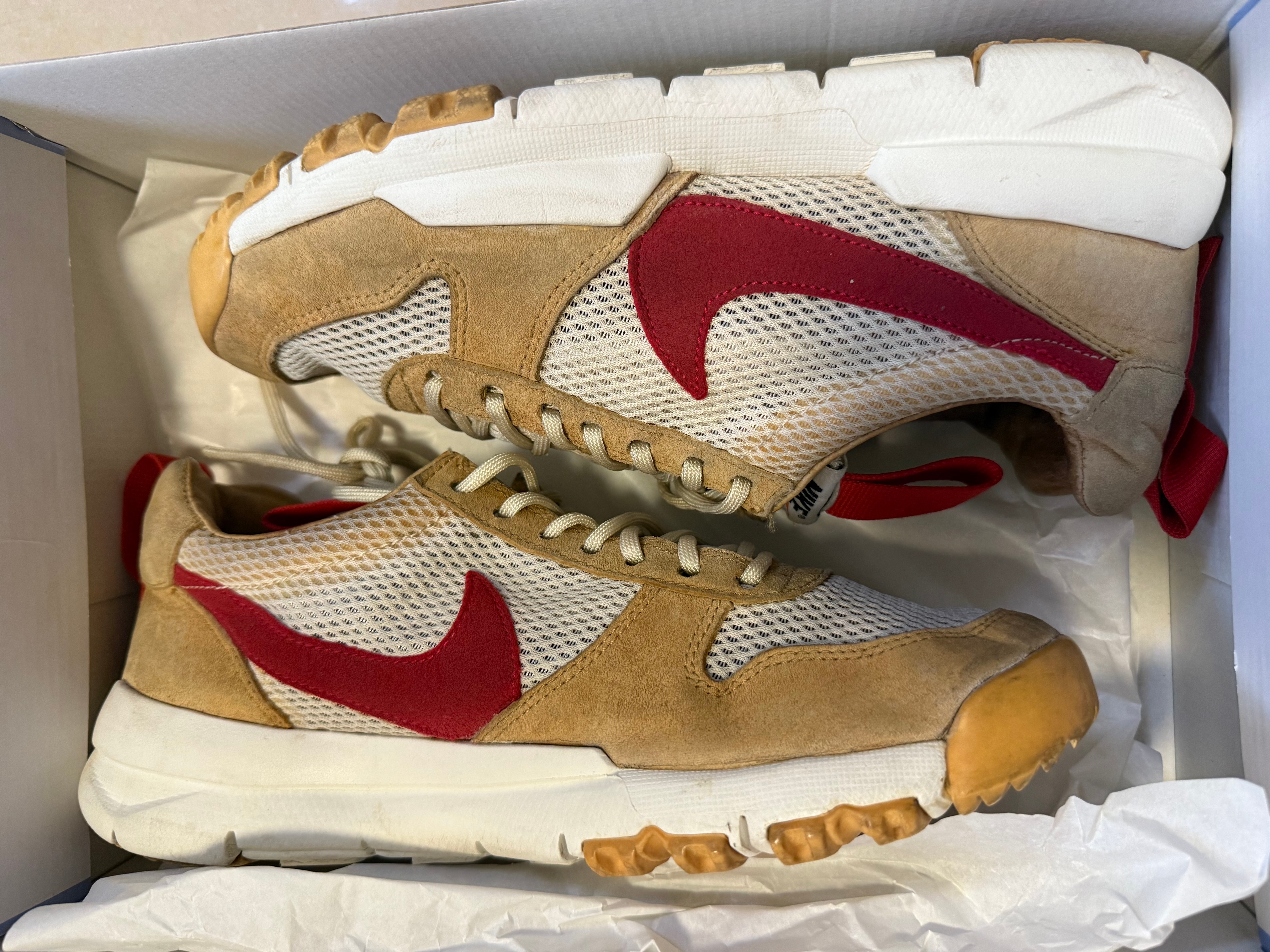 Tom Sachs × Nike Mars Yard 2.0 "Natural/Sport Red-Maple"