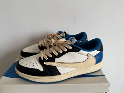 Travis Scott × fragment design × Nike Air Jordan 1 Low OG SP "Military Blue"