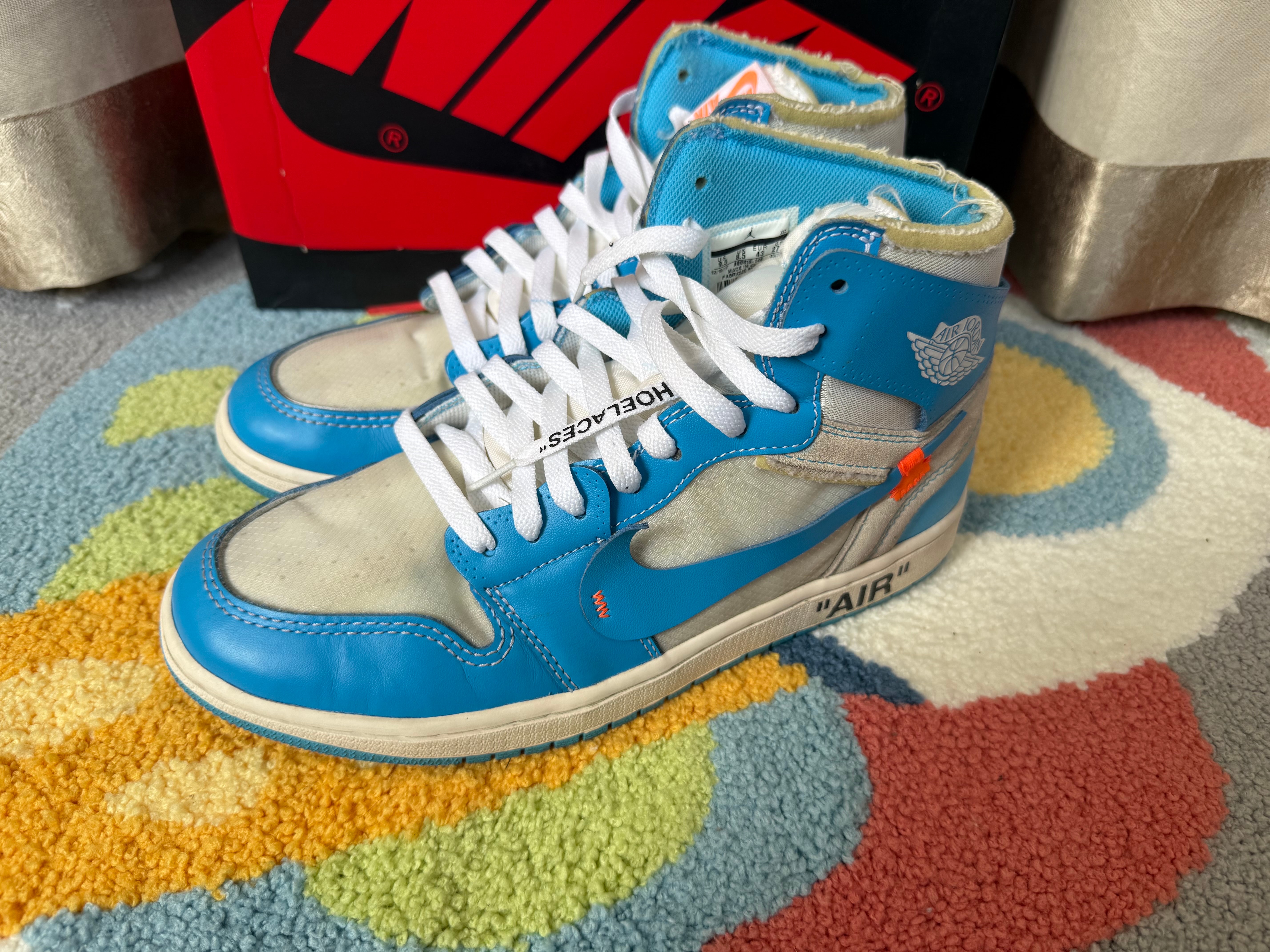 Off-White × Nike Air Jordan 1 High UNC "White/Dark Powder Blue"